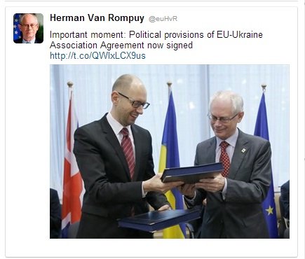 Υπεγράφη η πολιτική συμφωνία σύνδεσης μεταξύ Ουκρανίας και ΕΕ (φωτο)