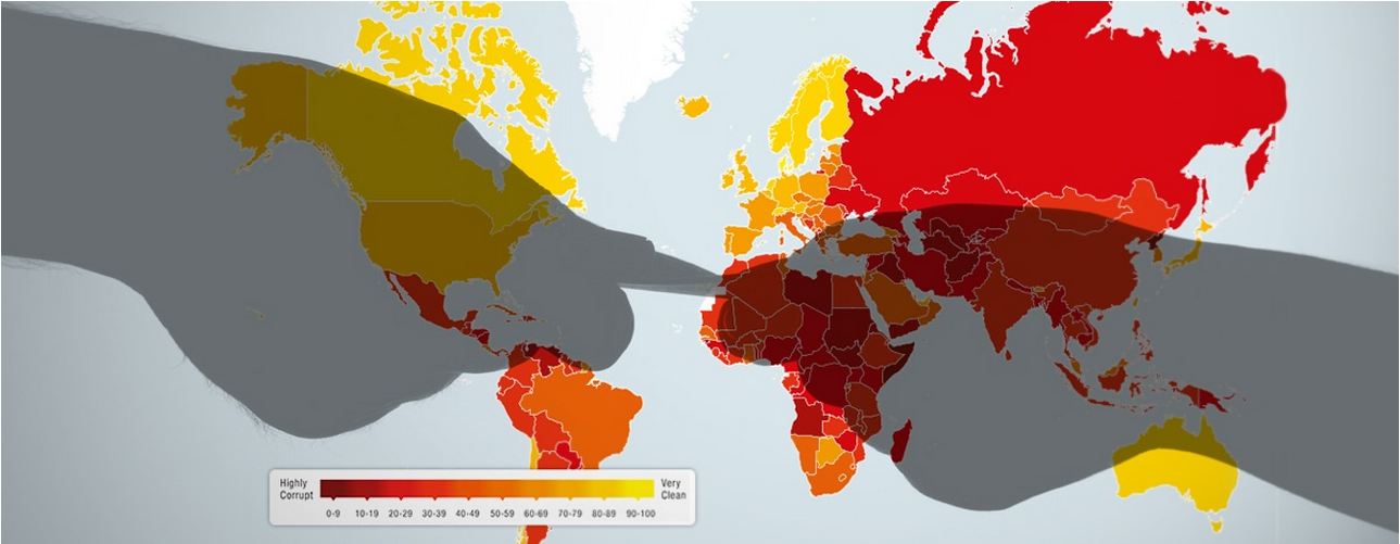 Παγκόσμιος χάρτης της διαφθοράς - Στην 69η θέση η Ελλάδα