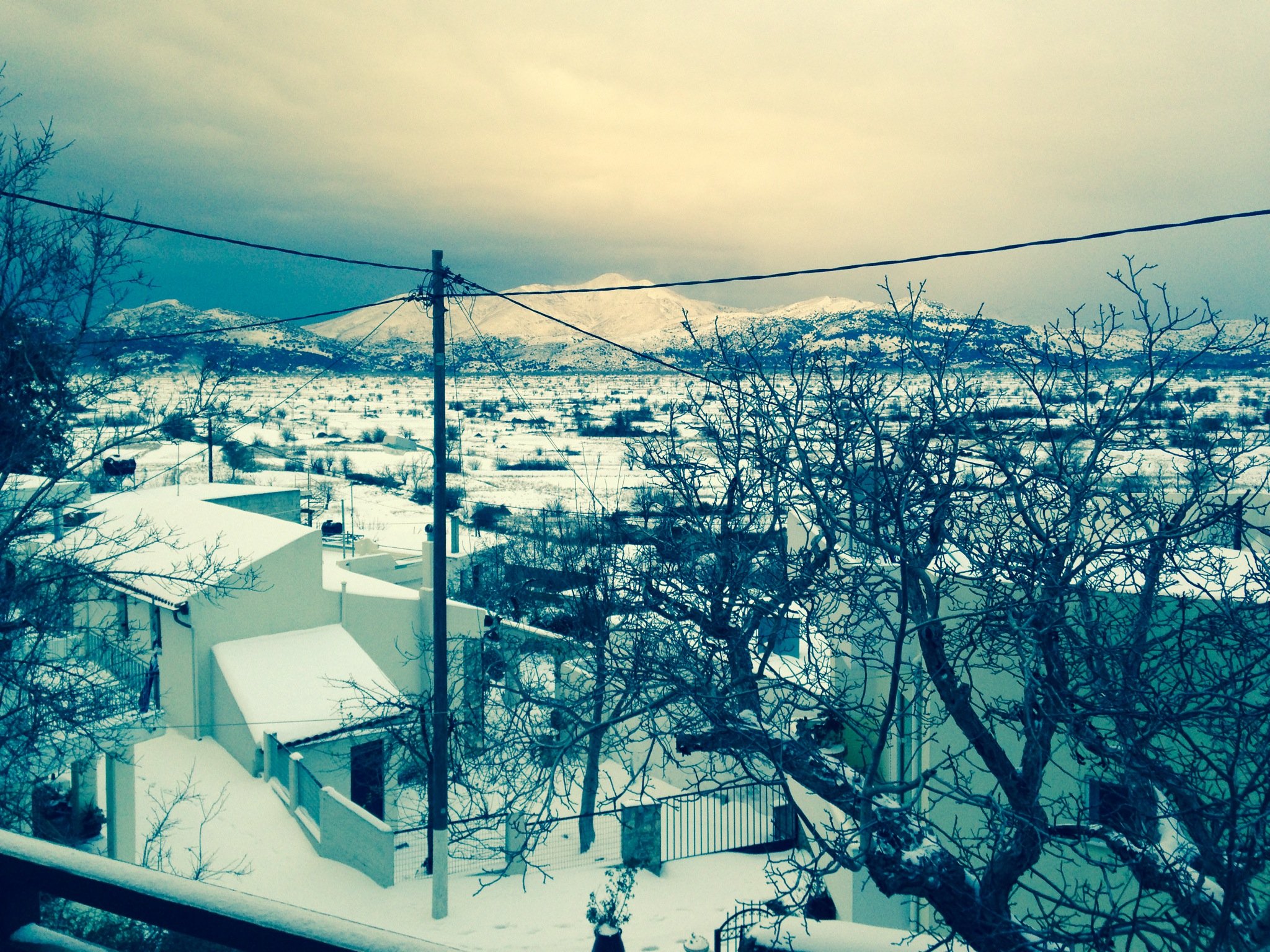 Σπίτι κατέρρευσε υπό τον όγκο χιονιού στην Κρήτη