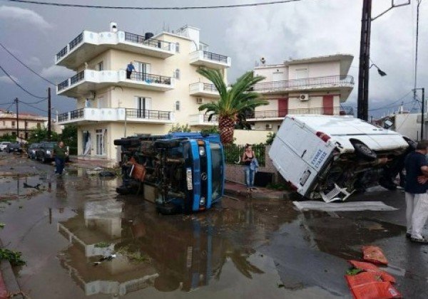 Τεράστιες καταστροφές στη Λακωνία από πέρασμα ανεμοστρόβιλου - Βομβαρδισμένο τοπίο η περιοχή της Σκάλας