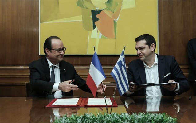 Τι περιλαμβάνει η ελληνο-γαλλική διακήρυξη για τη συνεργασία των δύο χωρών που υπέγραψαν Τσίπρας & Ολάντ