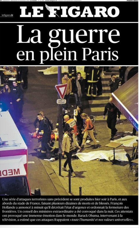 Δείτε τα σημερινά πρωτοσέλιδα των γαλλικών ΜΜΕ: «Αυτή τη φορά έχουμε πόλεμο»
