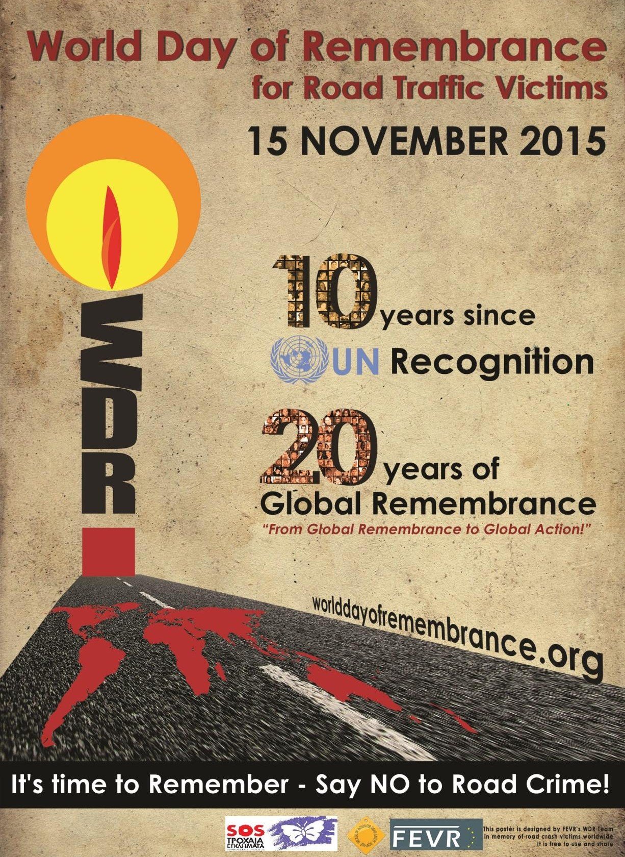 15 Νοεμβρίου: Ημέρα Μνήμης Θυμάτων Τροχαίων
