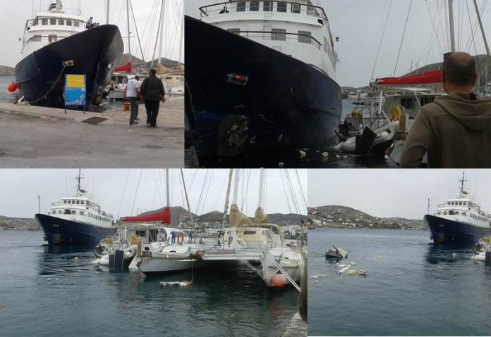 Απίστευτο – Τουριστικό σκάφος έπεσε πάνω σε δύο ιστιοφόρα στην Πάρο (Φώτο)