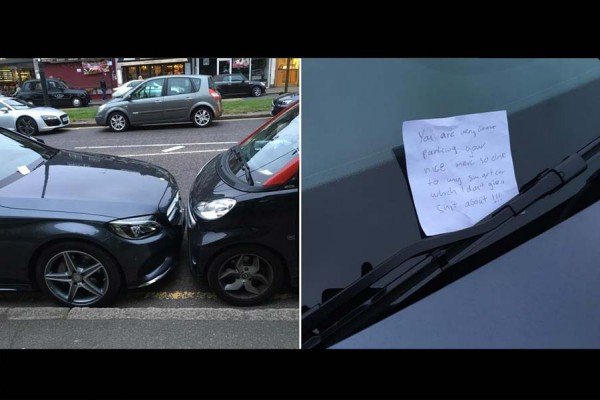 Τι σημείωμα άφησε ο οδηγός του smart στη Mercedes και γιατί