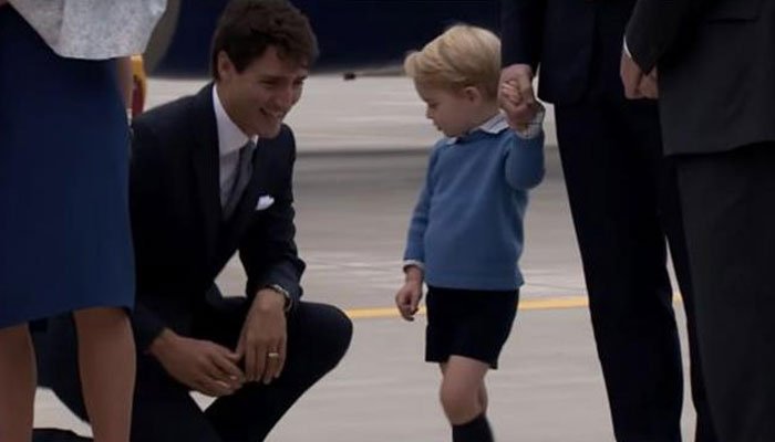 Ο πρίγκιπας Γεώργιος σνόμπαρε τον Καναδό πρωθυπουργό (video)