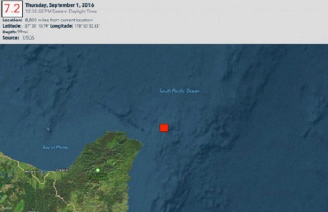 Σεισμός 7,2 Ρίχτερ ανοιχτά της Νέας Ζηλανδίας- Εκδόθηκε σήμα για τσουνάμι