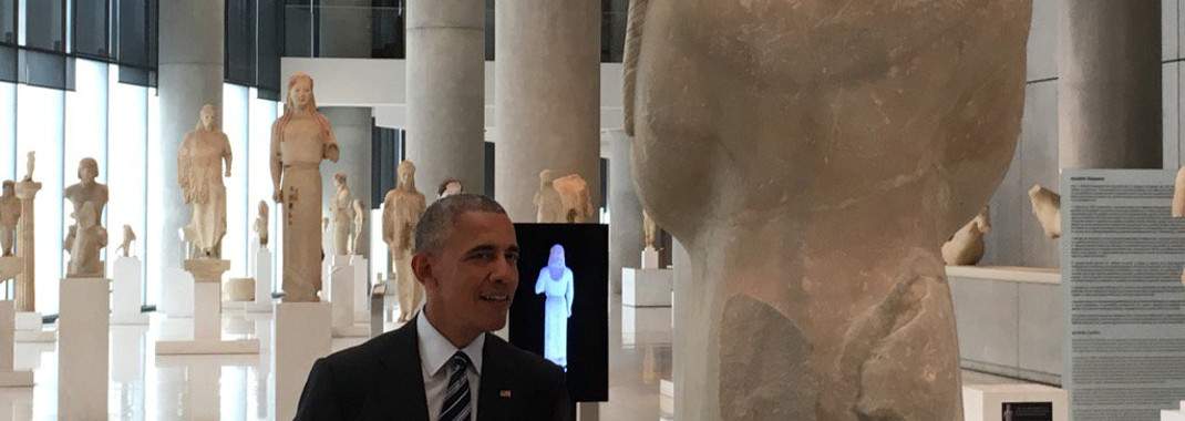 Ο Μπάρακ Ομπάμα στο μουσείο της Ακρόπολης (ΦΩΤΟ)