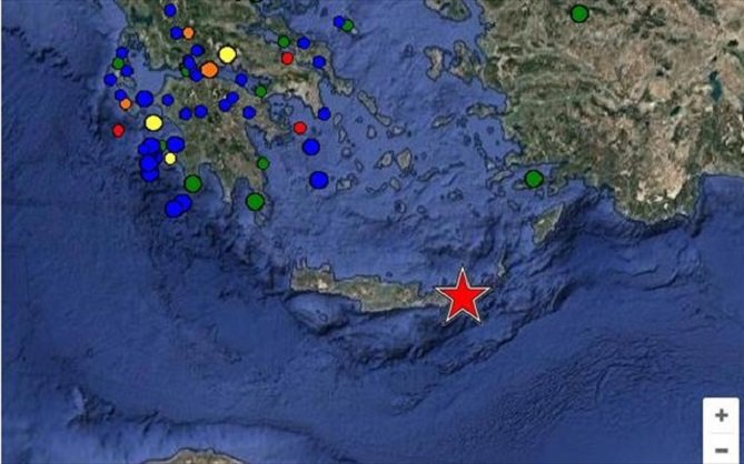 Ισχυρός σεισμός 5,5 Ρίχτερ ανατολικά της Κρήτης