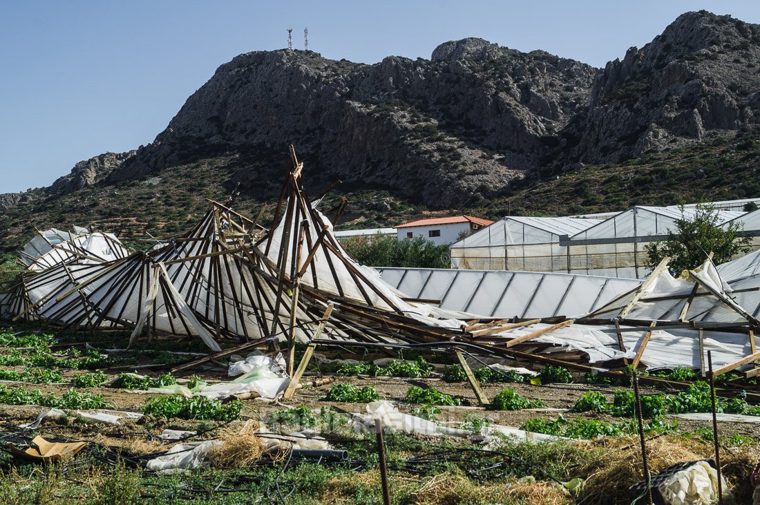 Μεγάλες καταστροφές από τους θυελλώδεις ανέμους στην νότια Κρήτη