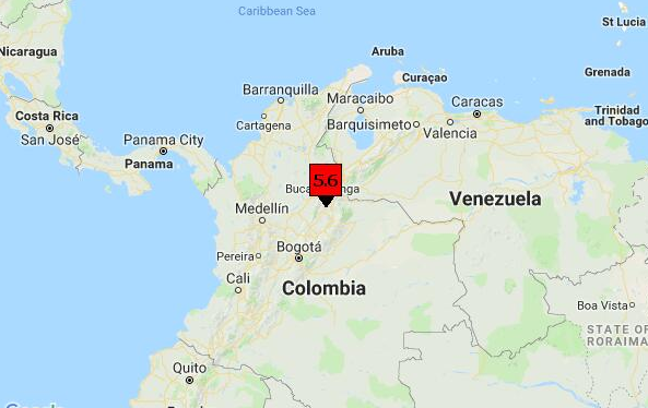 Σεισμός 5,6 ρίχτερ στην Κολομβία