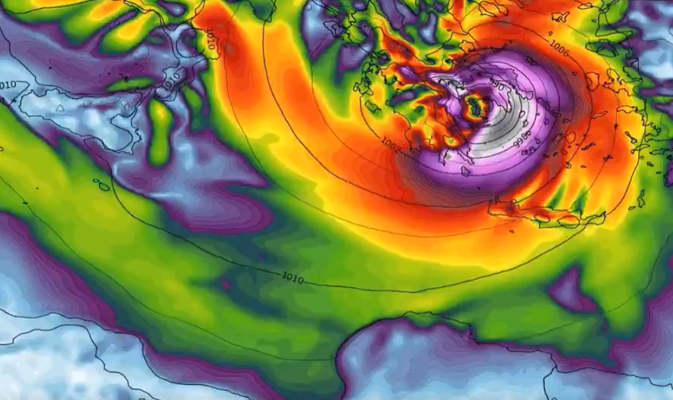 (Video) Σοκάρουν οι προβλέψεις. Πολύ πιθανόν τυφώνας στην Αττική την Παρασκευή