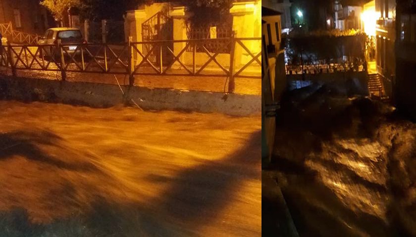 Καταρρακτώδεις βροχές στη Μυτιλήνη. Κινδύνευσαν κάτοικοι