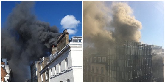 Μεγάλη φωτιά στο Λονδίνο -Πυκνός μαύρος καπνός σε κτίριο στο Μέιφερ