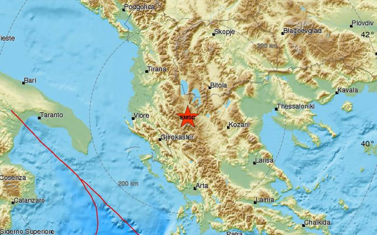Σεισμός στα σύνορα Ελλάδας-Αλβανίας - 3.9 Ρίχτερ