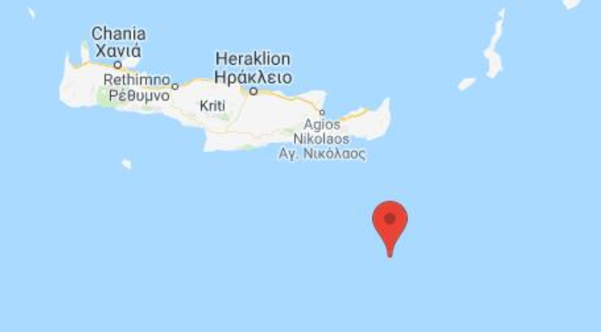 Νέος ισχυρός σεισμός στην Κρήτη, 5 ρίχτερ 100 χλμ νότια της Ιεράπετρας