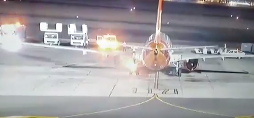 Πανικός σε αεροδρόμιο στης Αιγύπτου όταν έπιασε φωτιά τροχός αεροσκάφους (Video)