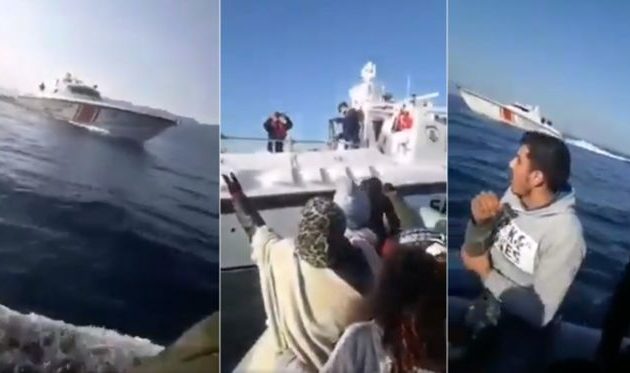 Η τουρκική Ακτοφυλακή προσπαθεί να βυθίσει βάρκα με πρόσφυγες (βίντεο)