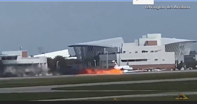 Daytona Beach: Αεροπλάνο χωρίς σύστημα προσγείωσης αρπάζει φωτιά (βίντεο)