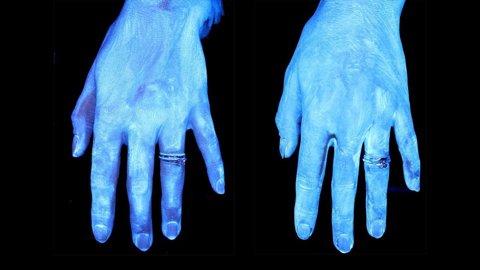 Κορωνοϊός: Υπέρυθρες δείχνουν πώς είναι τα χέρια άπλυτα και πώς πλυμένα (φωτογραφίες)