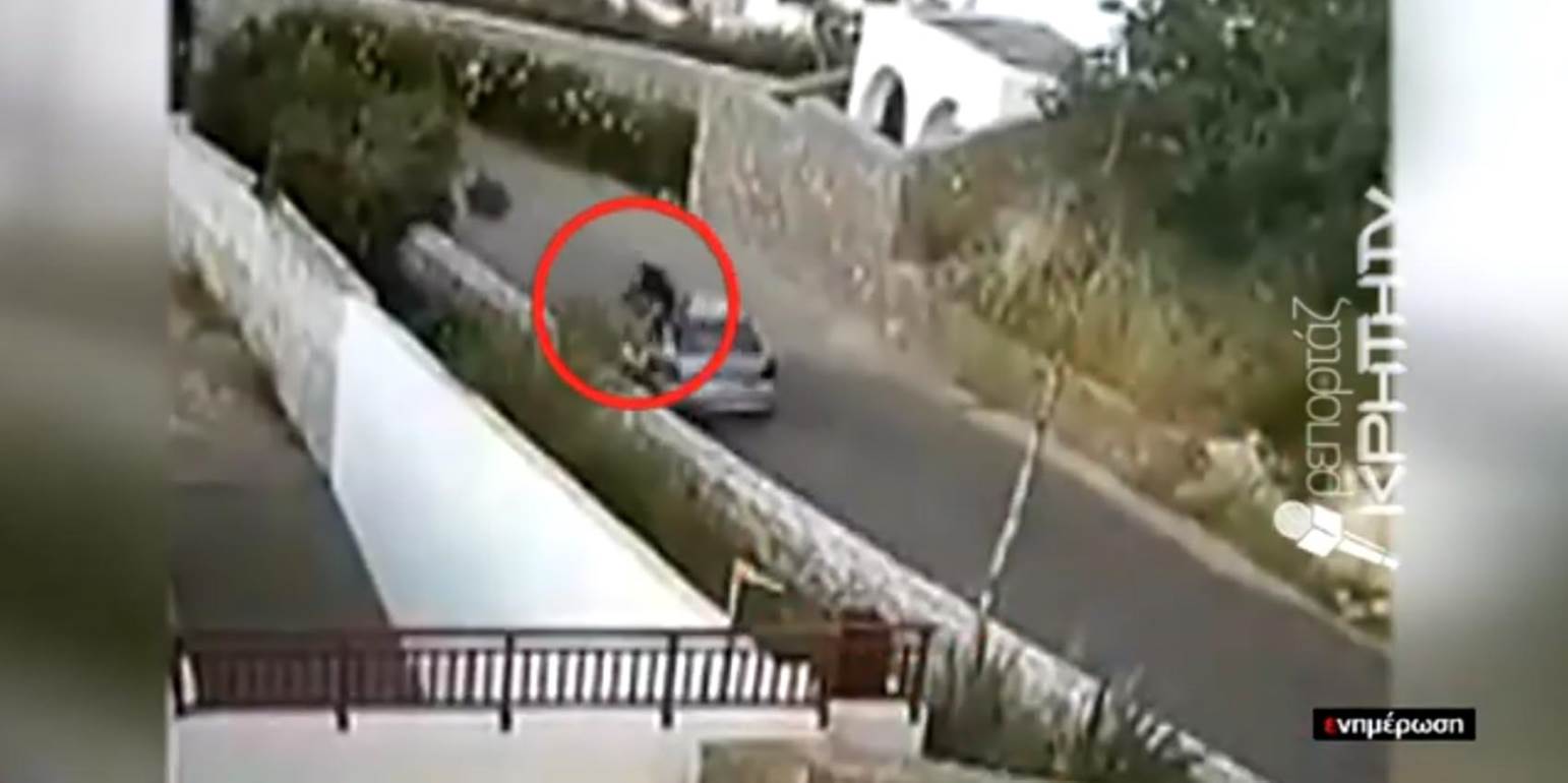 Κρήτη: Βίντεο - ντοκουμέντο από τροχαίο- 24χρονος  εκσφενδονίζεται στον αέρα και καταλήγει στην άσφαλτο