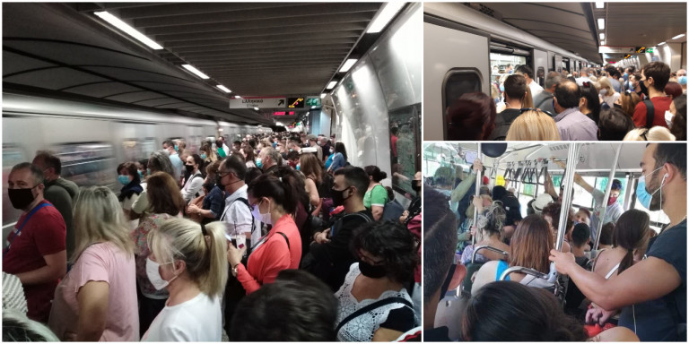 Απίστευτος συνωστισμός σήμερα σε μετρό - λεωφορεία - ΣΤΑΣΥ: Ελλείψεις συρμών από οργανωμένο σχέδιο βανδαλισμών