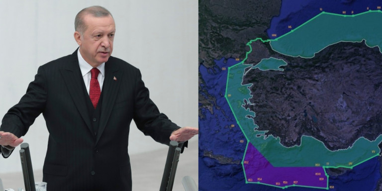 Τουρκία: Υπουργός παρουσίασε χάρτη με το... μισό Αιγαίο δικό της - Αθήνα: Είστε παράνομοι!