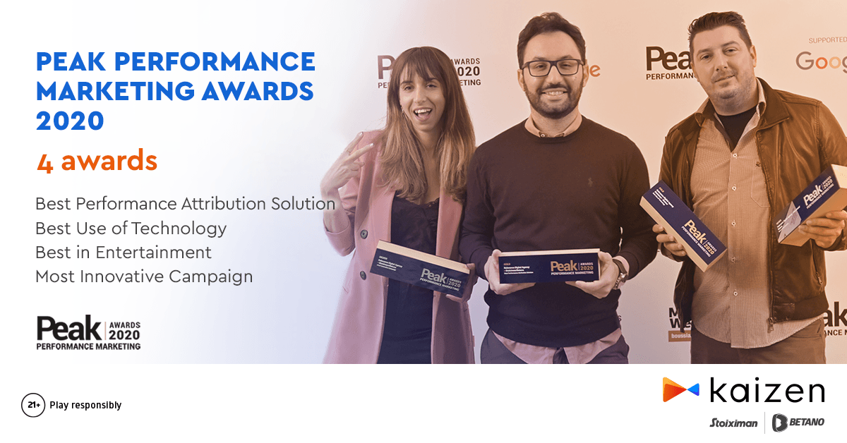 «Τετραπλή διάκριση για την Kaizen Gaming στα Peak Performance Marketing Awards 2020 για το brand Betano»