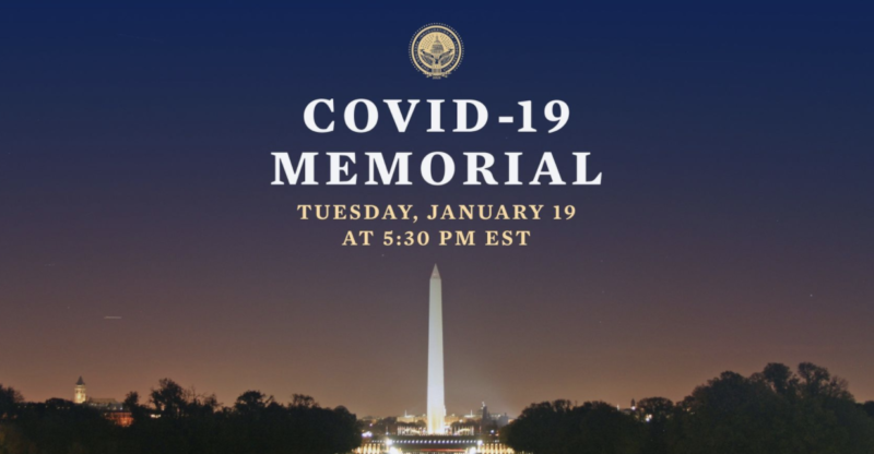 Τελετή Μπάιντεν για τους 400.000 Αμερικανούς που έχασαν τη ζωή τους από την Covid-19