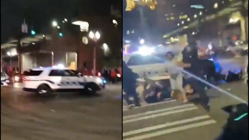 Βίντεο σοκ: Περιπολικό έπεσε πάνω σε πολίτες και πέρασε από πάνω τους!