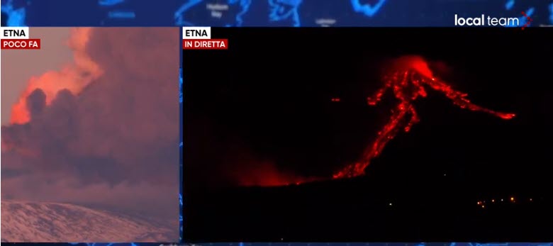 Εξερράγη κρατήρας στο ηφαίστειο της Αίτνας στην Ιταλία (Ζωντανή μετάδοση)