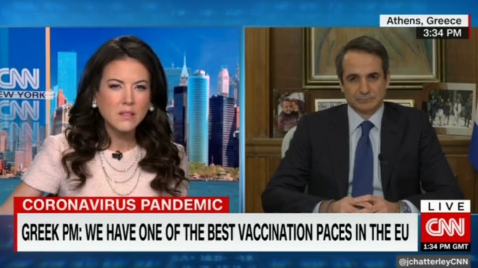 Μητσοτάκης στο CNN: Τα πιστοποιητικά εμβολιασμού θα βοηθήσουν τον τουρισμό - Θα είμαστε ανοικτοί το καλοκαίρι