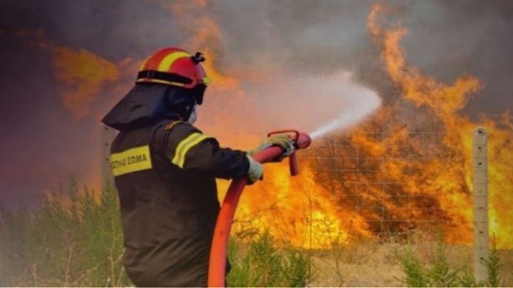 Πυρκαγιά στο Βόλο στην περιοχή του Φυτόκου . Μεγάλη κινητοποίηση της πυροσβεστικής