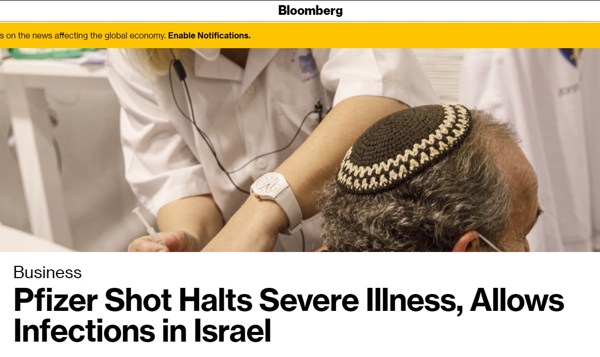 Κατέρρευσε το εμβόλιο Pfizer στο 39% της απόδοσης ανεφέρει το Υπουργείο Υγείας του Ισραήλ