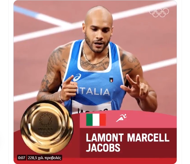 Ο Ιταλός Τζέικομπς ταχύτερος άνθρωπος στον πλανήτη – Χρυσός Ολυμπιονίκης με 9.80 στα 100 μέτρα (Βίντεο)