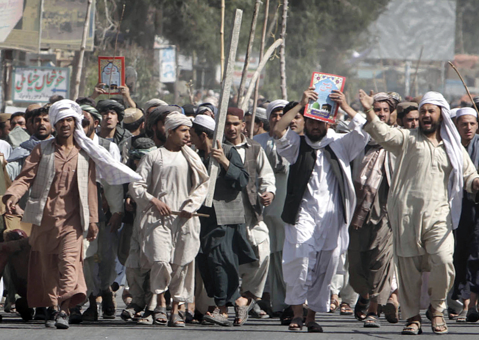 Διαδήλωση Αφγανών πολιτών κατά των Ταλιμπάν στην Κανταχάρ