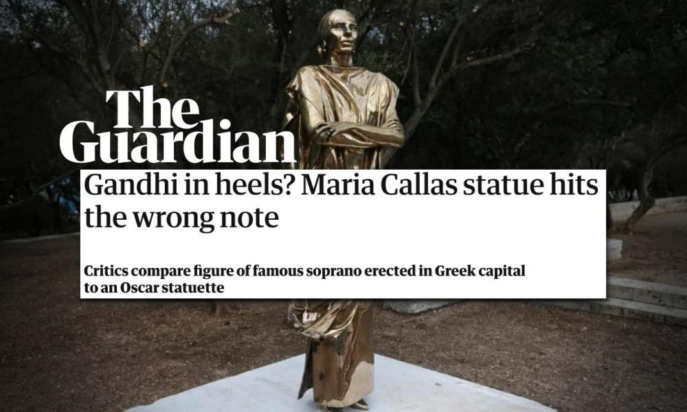 «Ο Γκάντι με...γόβες;». Σκληρή κριτική από την βρετανική εφημερίδα THE GUARDIAN, για το άγαλμα της Μαρίας Κάλλας