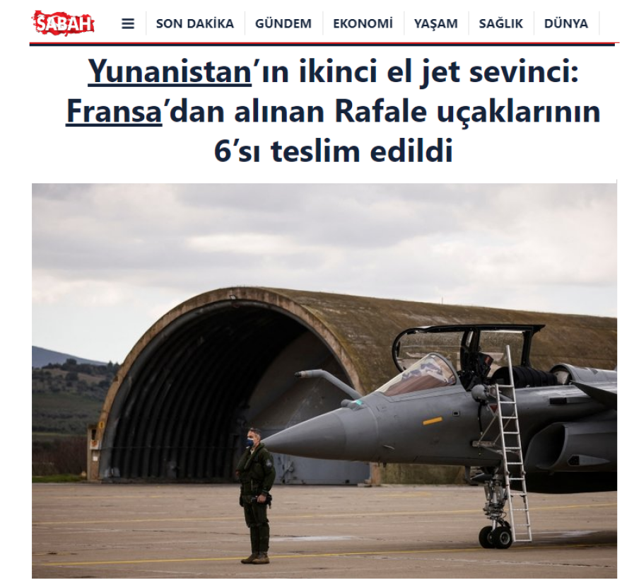 Τουρκικά ΜΜΕ για Rafale: "Η χαρά της Ελλάδας για αεροσκάφη από δεύτερο χέρι"