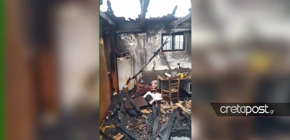 Κρήτη: Παρανάλωμα του πυρός ξενώνας σε μονοκατοικία στη Μάρθα (βίντεο)