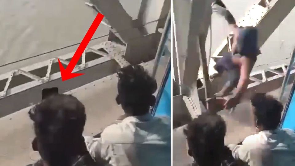 Απίστευτο βίντεο: Κλέφτης … ακροβάτης κλέβει τηλέφωνο ενώ κρέμεται από τη γέφυρα