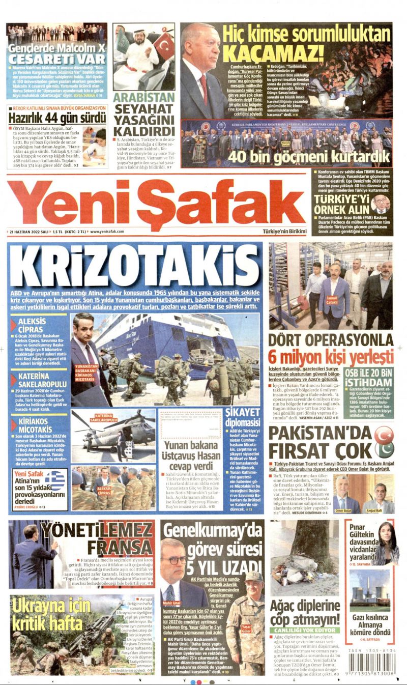 Krizotakis: H Yeni Safak κατηγορεί τον Μητσοτάκη για την κρίση στις ελληνοτουρκικές σχέσεις