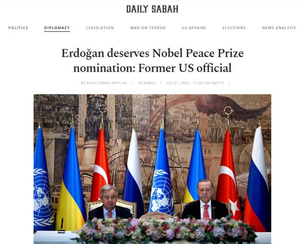 Πρώην Αμερικανός υφυπουργός Άμυνας έγραψε ότι ο Ερντογάν αξίζει το… Νόμπελ Ειρήνης