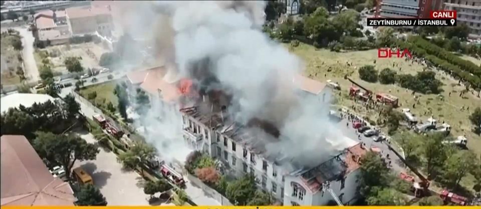 Βαλουκλή της Κωνσταντινούπολης:  Υπό έλεγχο η πυρκαγιά στο ελληνικό νοσοκομείο που καταστράφηκε όμως