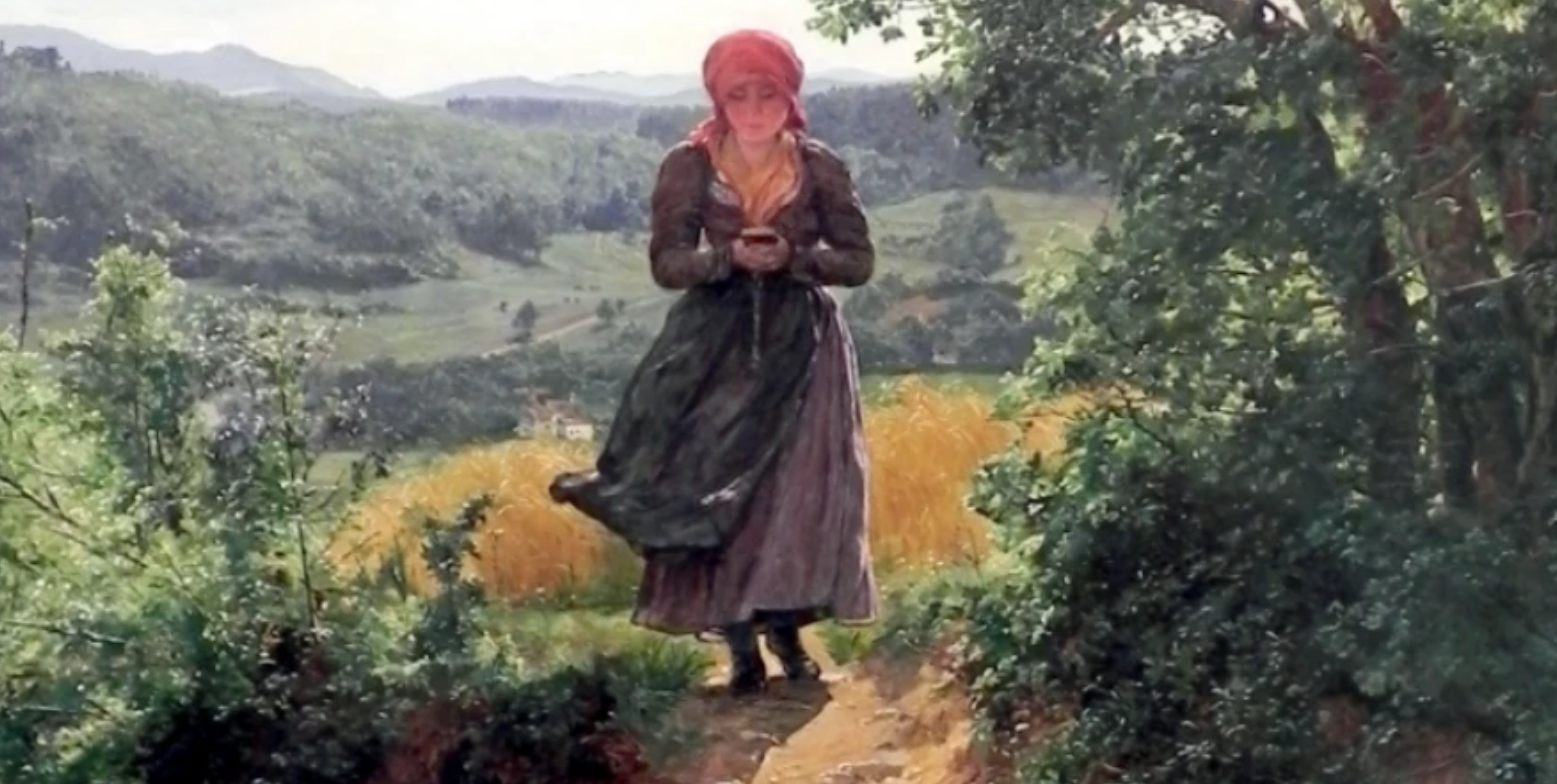 Σάλος με πίνακα του 1860 όπου μια γυναίκα φαίνεται να κρατάει κάτι σαν κινητό: Ταξίδι στον χρόνο; (vid)