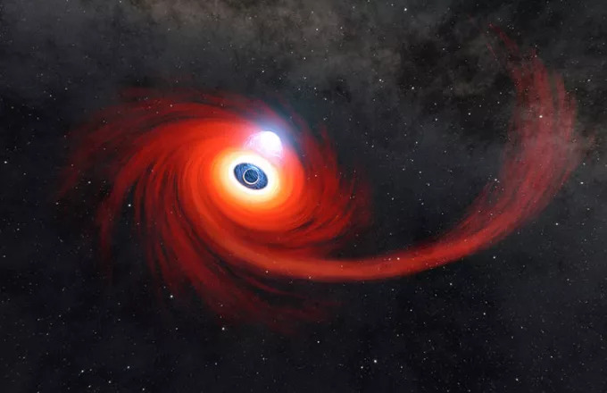 Φωτογραφία της NASA με μια μαύρη τρύπα να «καταβροχθίζει» ένα αστέρι