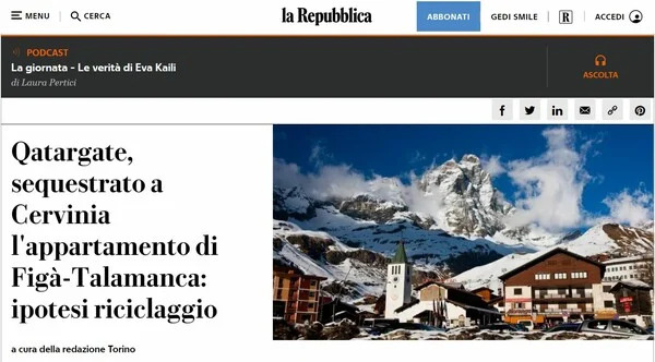 Qatargate: Κατασχέθηκε διαμέρισμα του Ταλαμάνκα στην Ιταλία