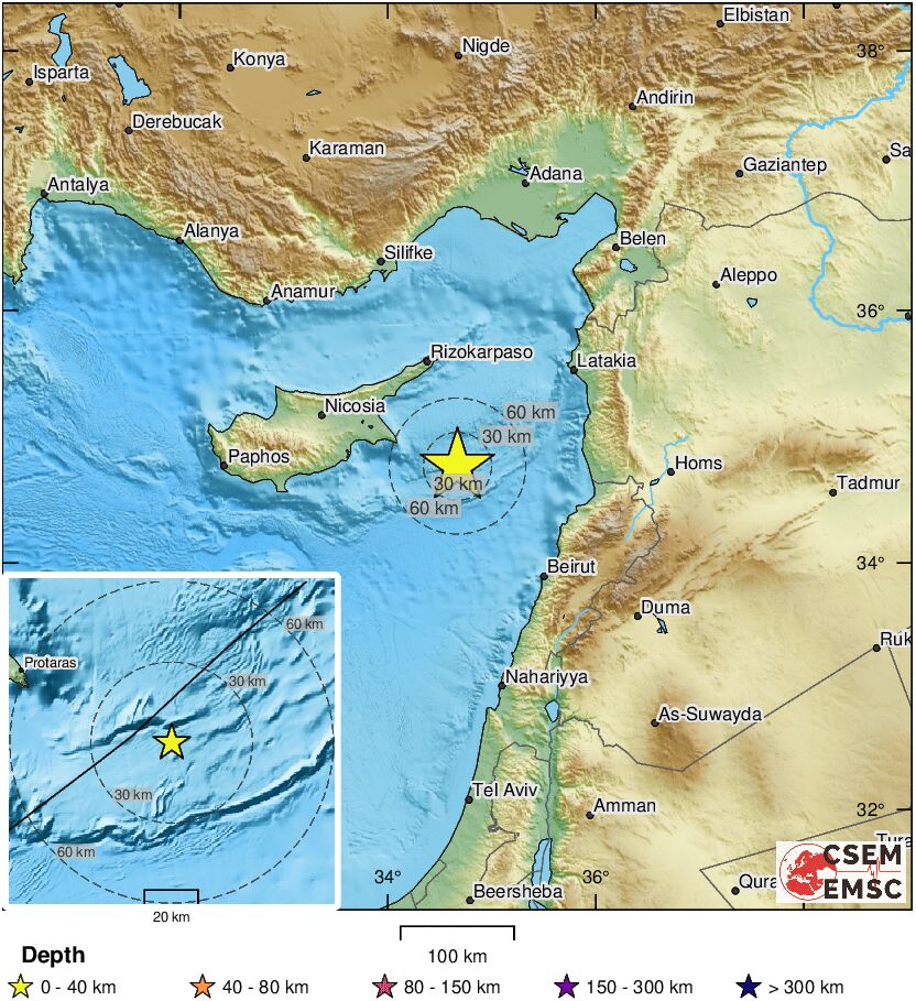 Σεισμός: 4,6 Ρίχτερ ταρακούνησαν την Αμμόχωστο