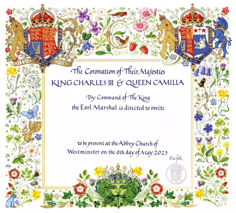 Το προσκλητήριο για τη στέψη του βασιλιά Καρόλου και της «βασίλισσας» στο Γουέστμινστερ