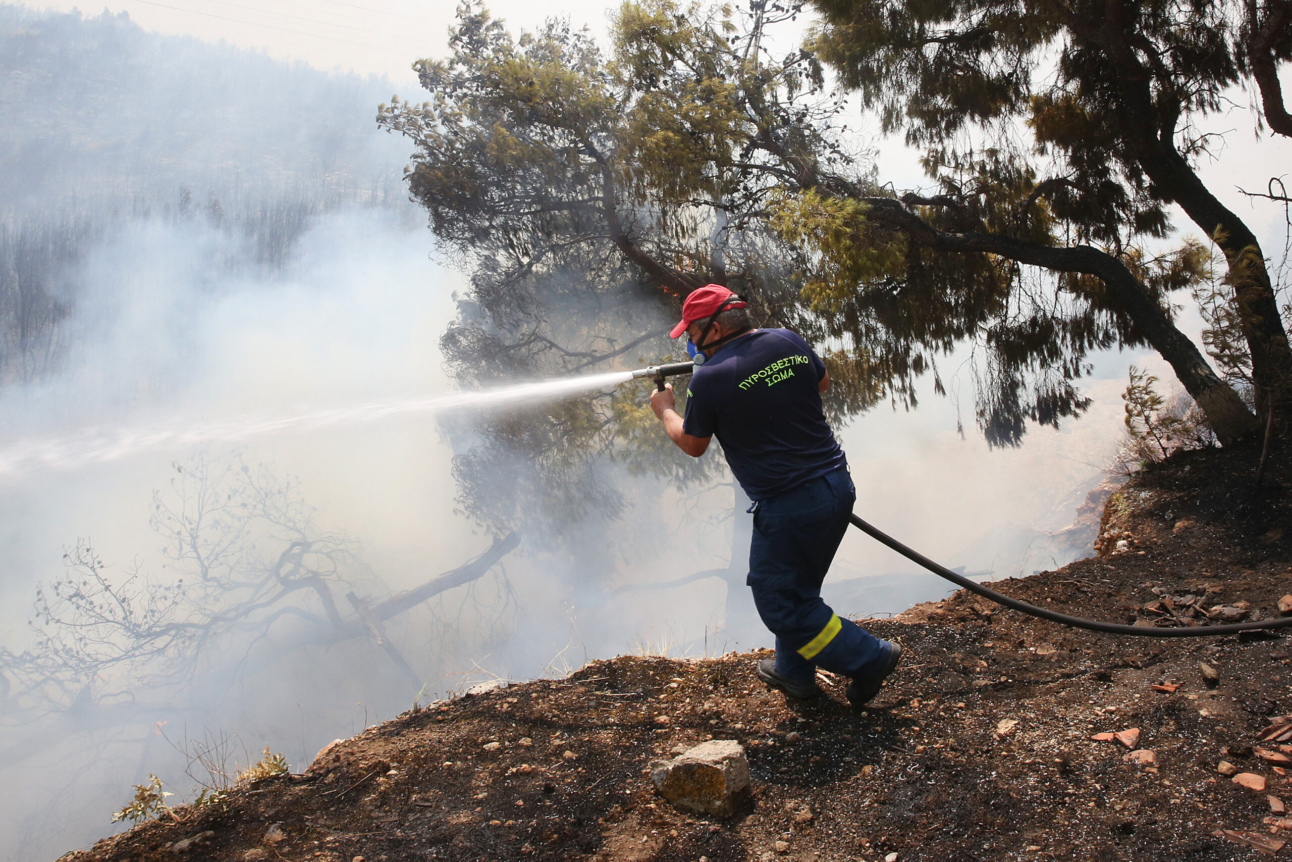 Σκιάθος: Συνεχίζεται η κατάσβεση φωτιάς σε δασική έκταση στην Πούντα