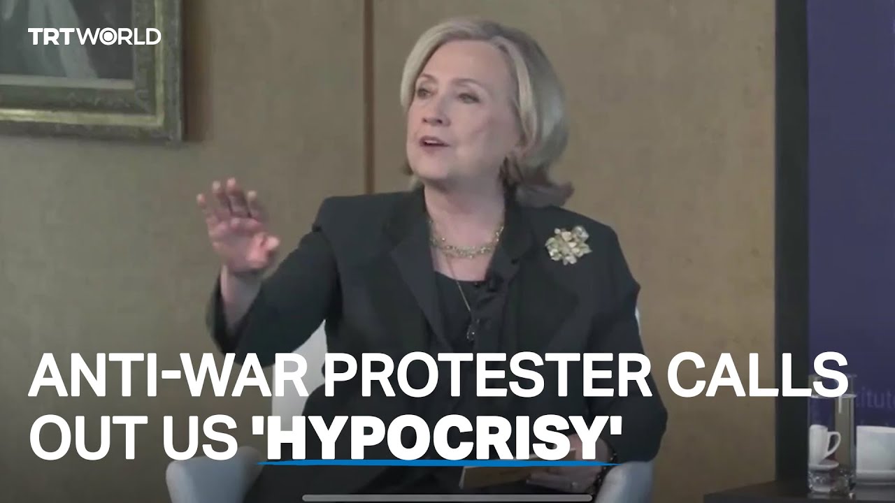 Διαδηλωτής προκάλεσε τη Χίλαρι Κλίντον μιλώντας για την «υποκρισία» των ΗΠΑ στο θέμα της Παλαιστίνης (Video)